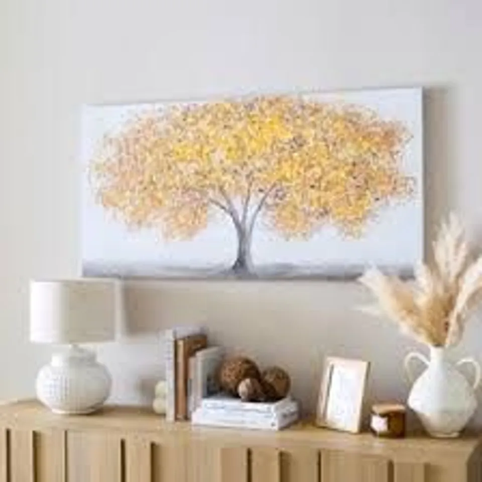 BOXED AUTUMN LEAVES HAND FINISHED TEXTURED CANVAS // SIZE: H 60cm X W 120cm X D 2.8cm
