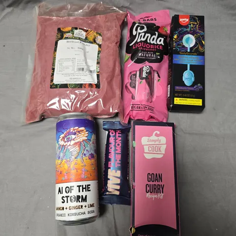APPROXIMATELY 15 ASSORTED FOOD/DRINK PRODUCTS TO INCLUDE BEETROOT POWDER, VIVE BAR, SANPELLEGRINO ETC 