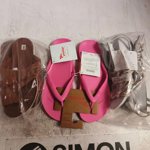 BOX OF APPROXIMATELY 15 ASSORTED PAIRS OF SHOES AND FOOTWEAR ITEMS IN VARIOUS COLOURS, STYLES, AND SIZES - COLLECTION ONLY