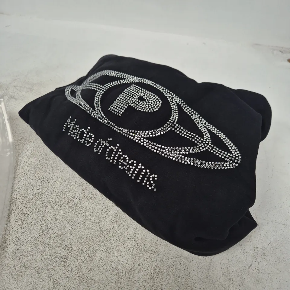 Pegasus Files Black Garment with Rhinestone Logo
