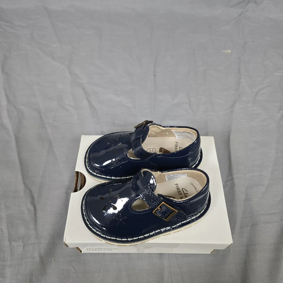 CLARKS JOYFUL SKIP T. NAVY PATENT KIDS' SHOES – UK 4½ (EU 20½)