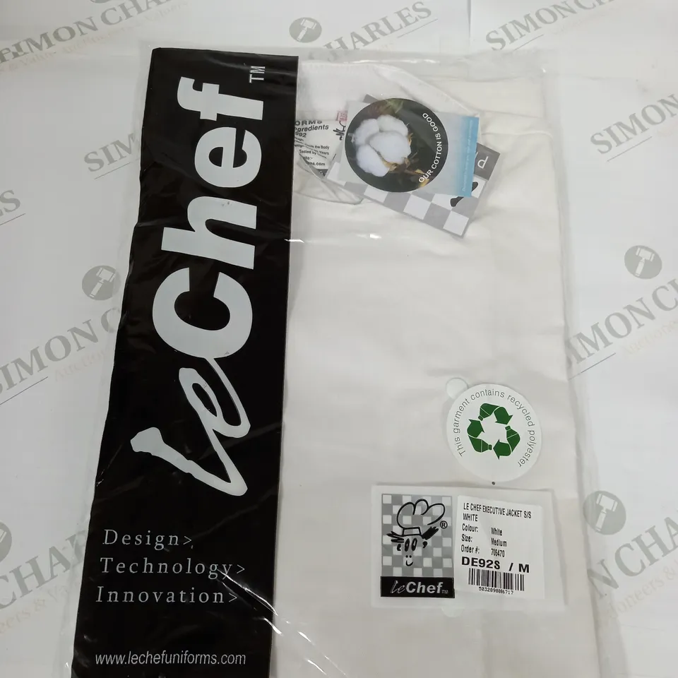 SEALED LE CHEF EXECUTIVE JACKET S/S IN WHITE - MEDIUM