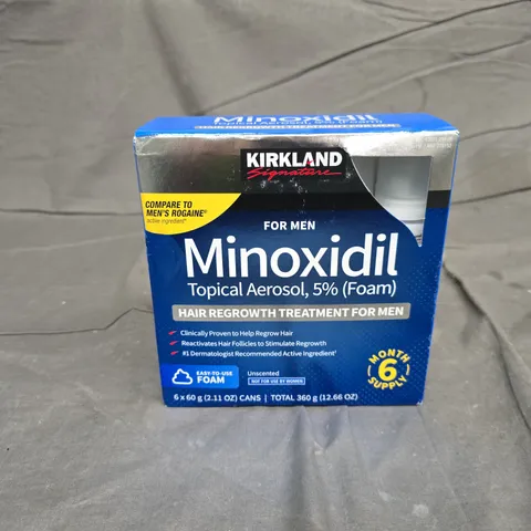 BOXED AND SEALED KIRKLAND SIGNATURE MINOXIDIL 5% TOPICAL FOAM FOR MEN – 6 X 60 G (BOXED)
