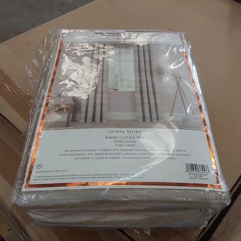 BAGGED SERENA COTTON CURTAIN PAIR - 90 x 90"