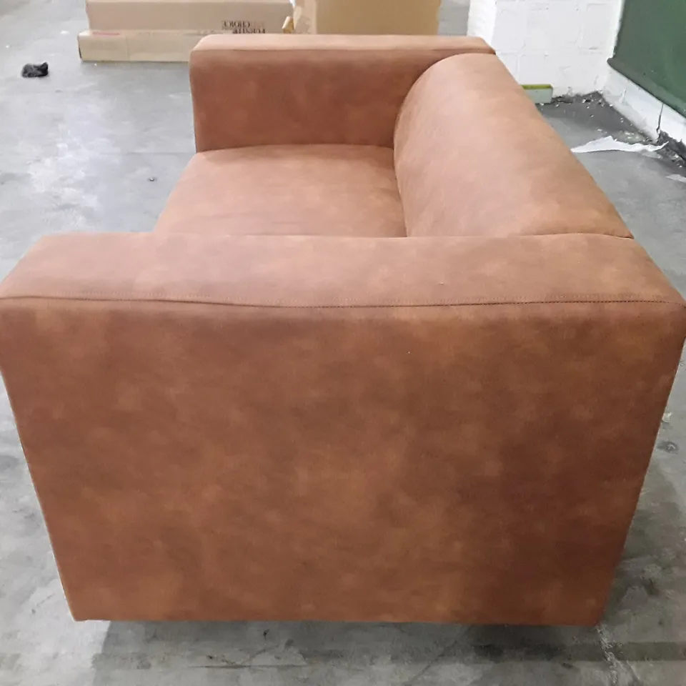 QUALITY DESIGNER 2 SEATER SOFA - TAN FABRIC