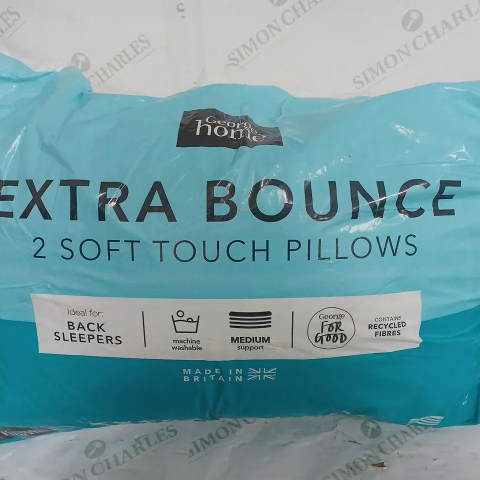 EXTRA BOUNCE 2 SOFT TOUCH PILLOWS IDEAL FOR BACK SLEEPERS 