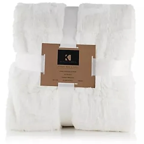 K BY KELLY HOPPEN FAUX FUR THROW - WINTER WHITE