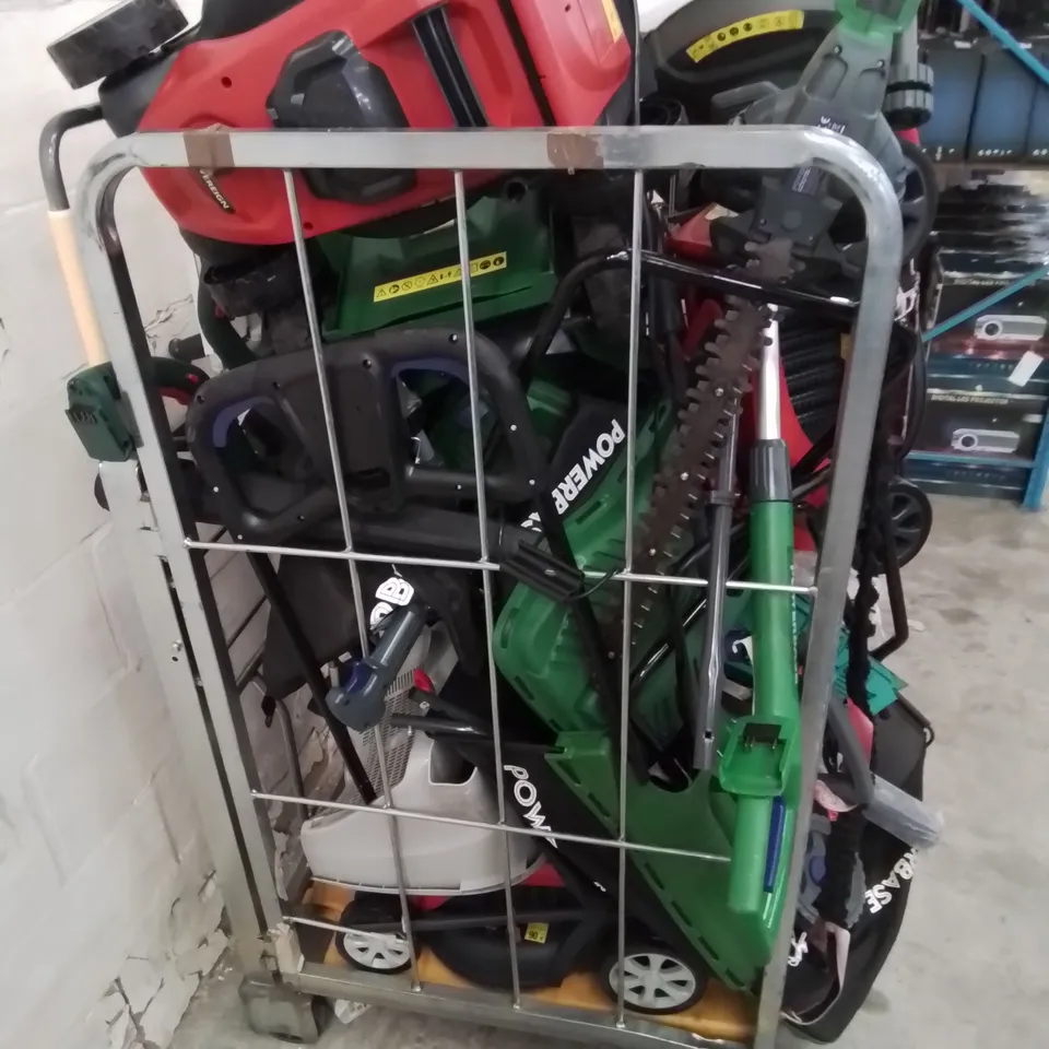 CAGE OF ASSORTED LAWN MOWER AND STRIMMER PARTS 