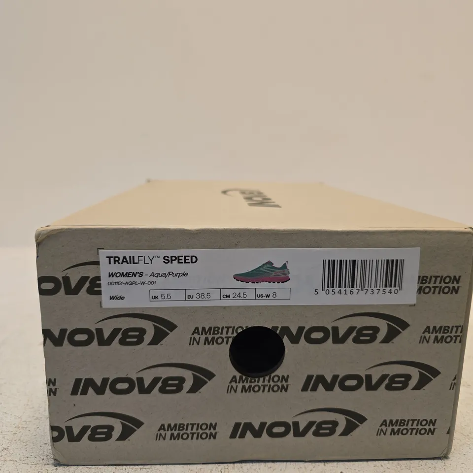 INOV8 TRAIL FLY SPEED WOMEN’S RUNNING SHOES – AQUA/PURPLE, UK 5.5