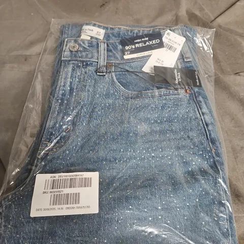ABERCROMBIE & FITCH HIGH RISE 90S RELAXED JEANS β CURVE LOVE, SIZE 27