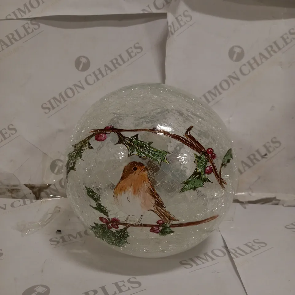 SEASONAL GLASS GLOBE DECORATION WITH LED LIGHTS