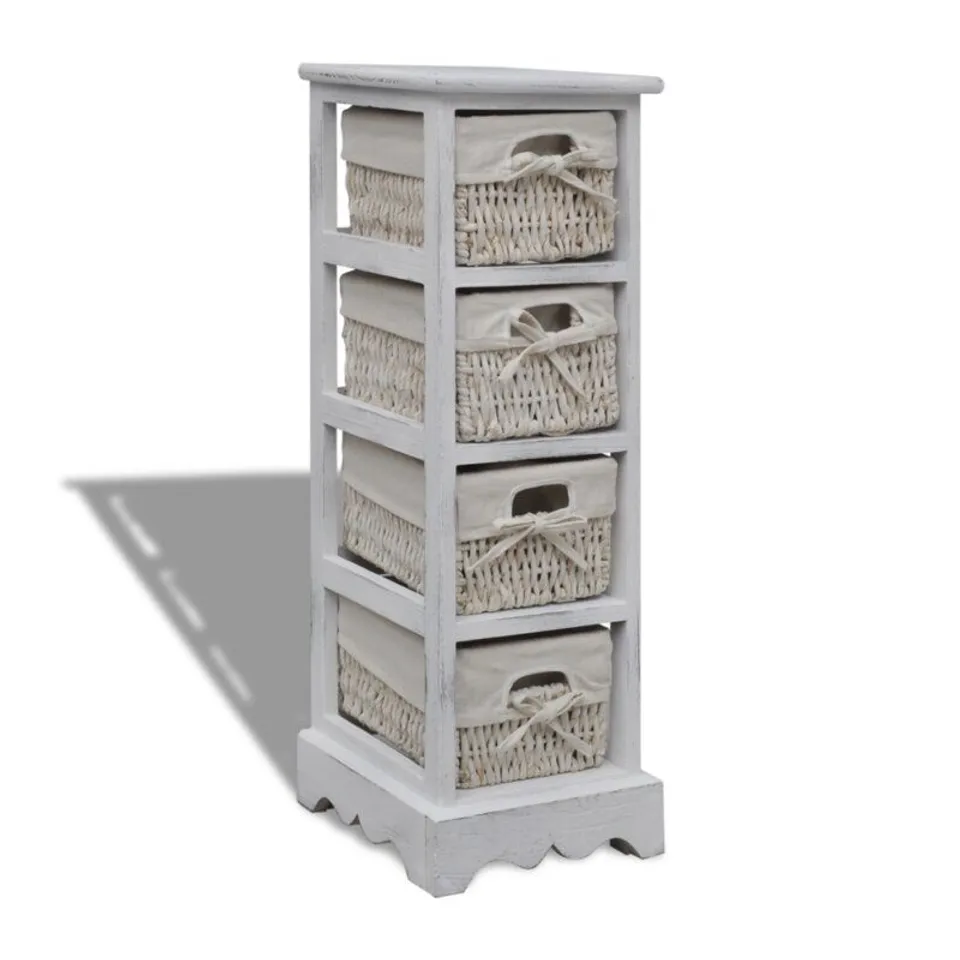 BOXED 4 DRAWER TALLBOY-WHITE