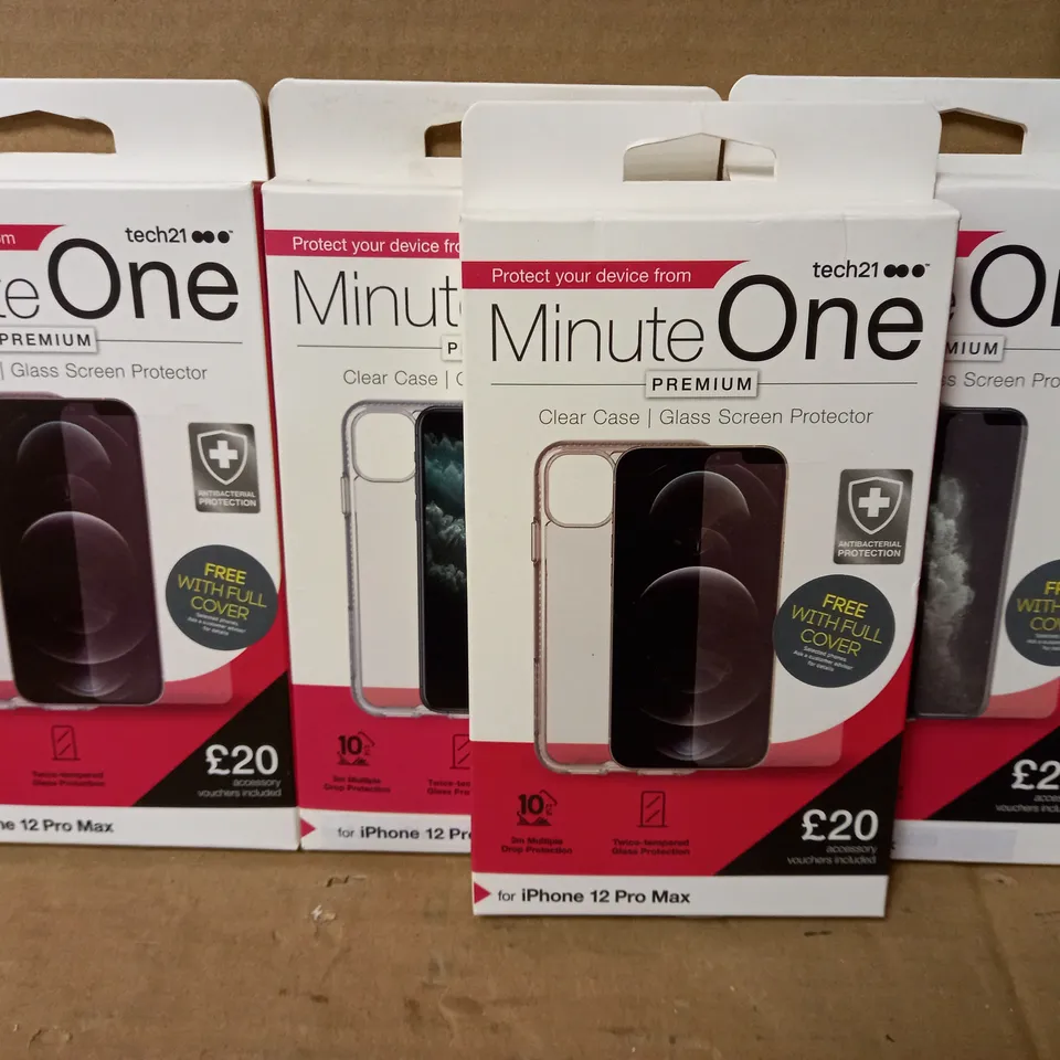 LOT OF 4 MINUTE ONE CLEAR CASES FOR IPHONE 12 PRO MAX