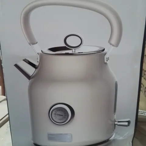 BOXED CHARLES&BENTLEY STAINLESS STEEL 1.7L CREAM&CHROME KETTLE