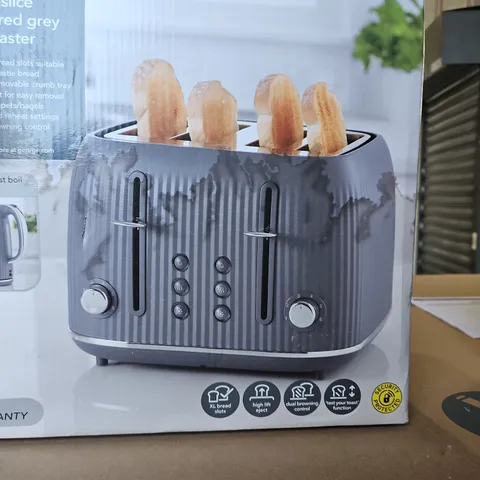 4-SLICE TEXTURED GREY TOASTER