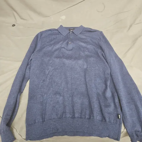HUGO BOSS REGULAR FIT EXTRAFINE MERINO JUMPER β NAVY, SIZE L