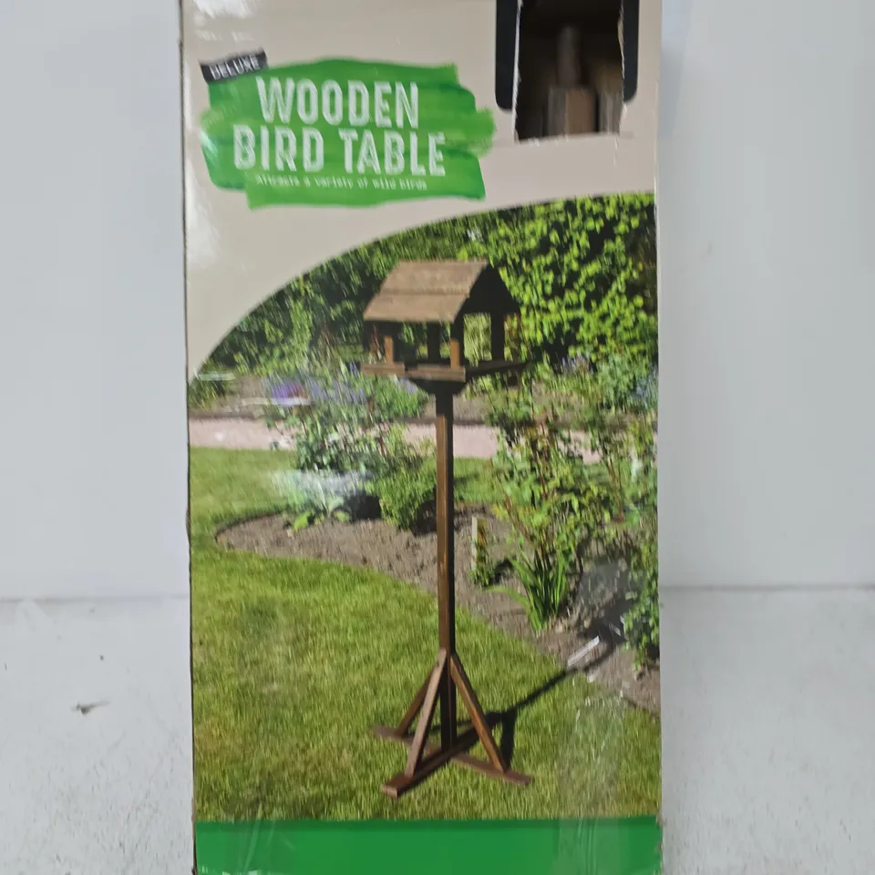 WOODEN BIRD TABLE
