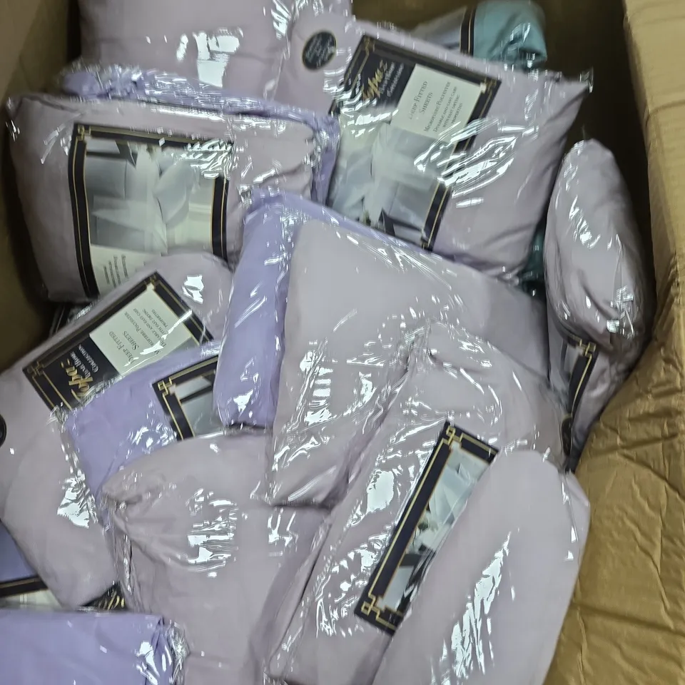 BOX OF APPROXIMATELY 20 X TOPAZ LUXE HOME COLLECTION DEEP FITTED SHEETS – MICROFIBRE POLYESTER 