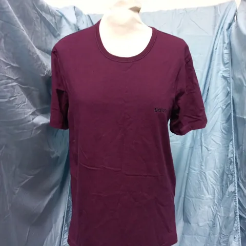 HUGO BOSS T-SHIRT – MEN'S BURGUNDY, UK SIZE M
