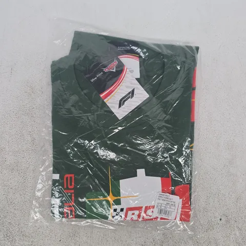 BAGGED FORMULA ONE X DISNEY CARS ITALY 2026 PITSTOP T-SHIRT IN GREEN SIZE XL
