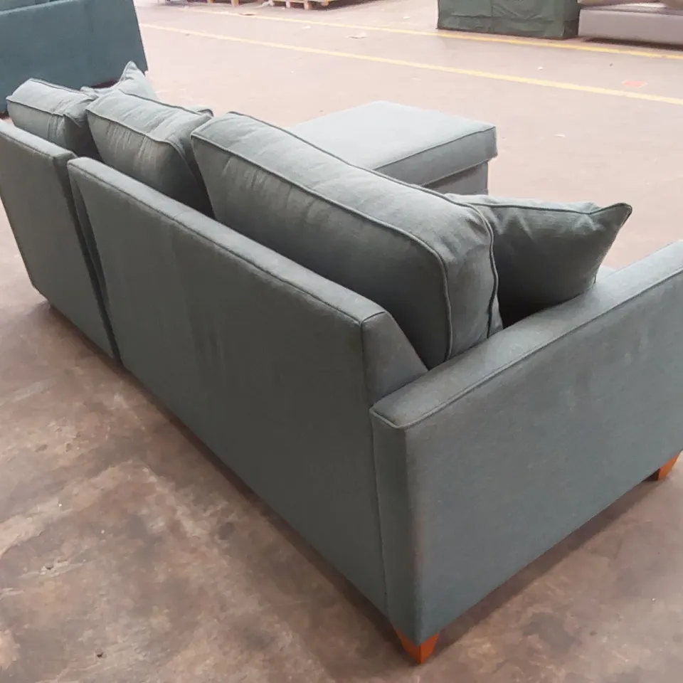 QUALITY DESIGNER CORNER CHAISE SOFA BED - TURQUOISE FABRIC