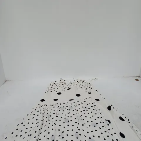 NOBODY'S CHILD DANI MIDAXI DRESS – WHITE WITH BLACK POLKA DOTS, UK 14 (EU 42)