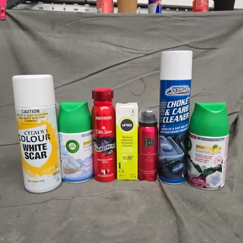 APPROXIMATELY 15 ASSORTED AEROSOLS TO INCLUDE RITUALS FOAMING SHOWER GEL, OLD SPICE NIGHT PANTHER, CITADEL COLOUR WHITE SCAR, ETC - COLLECTION ONLY