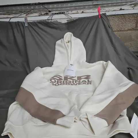 SISTERS AND SEEKERS CREAM HOODIE "SKR ORIGINAL GOODWEAR" MEDIUM