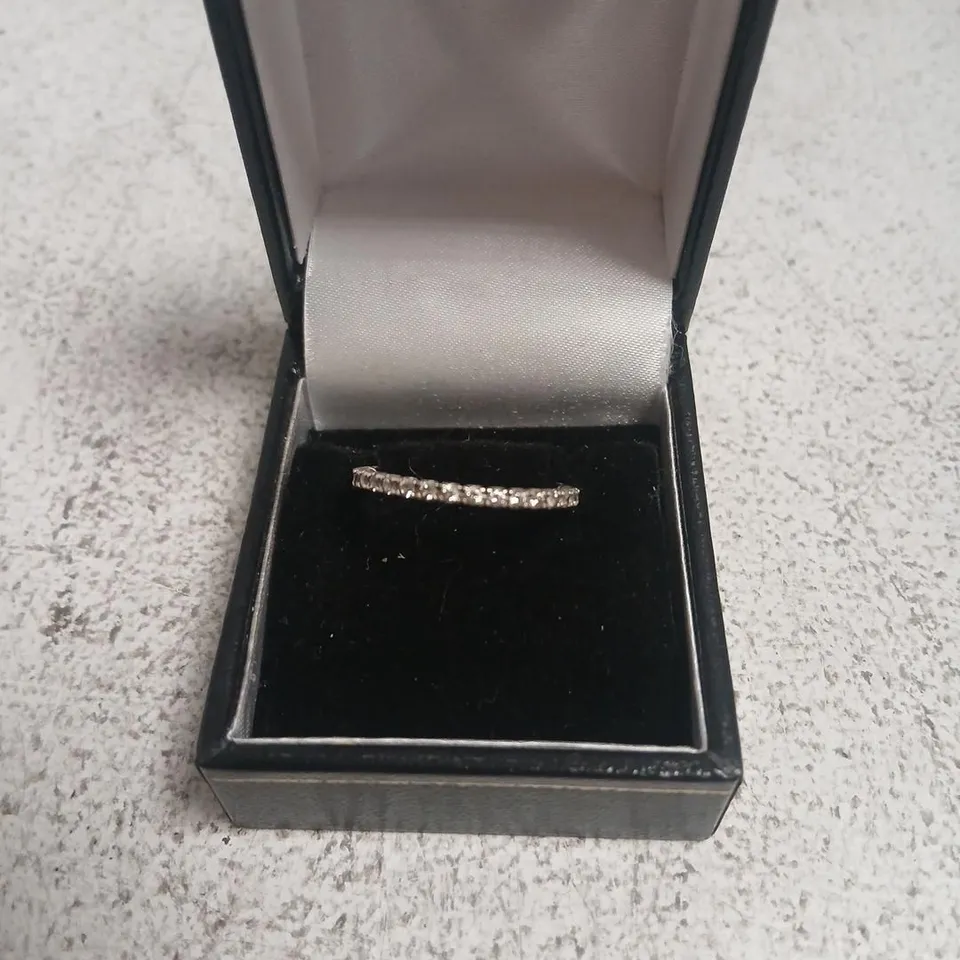 DIAMONIQUE 0.3CT TW PLATINUM PLATED MINI ICON RING STERLING SILVER