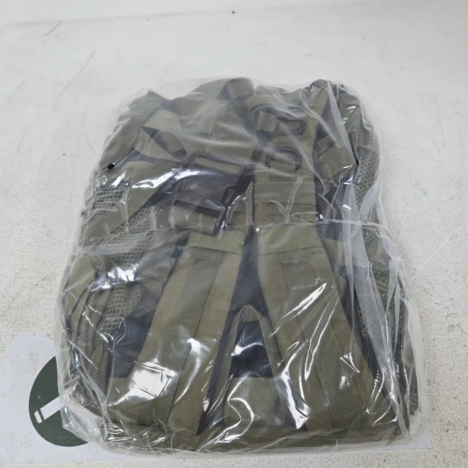 OLIVE DRAB TACTICAL BACKPACK WITH MOLLE WEBBING – PACKED IN CLEAR PLASTIC