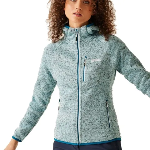 REGATTA NEWHILL WOMENS HOODED FULL ZIP FLEECE SEA HAZE UK SIZE 8
