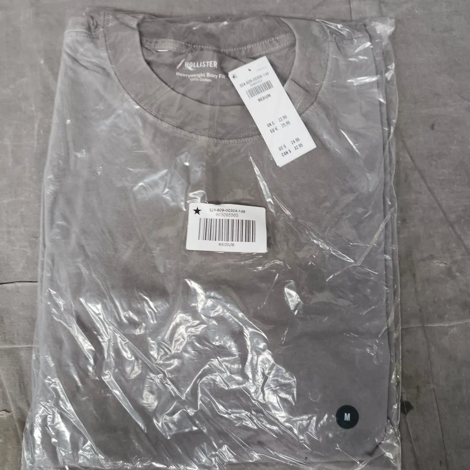 BAGGED HOLLISTER T-SHIRT IN GREY SIZE MEDIUM