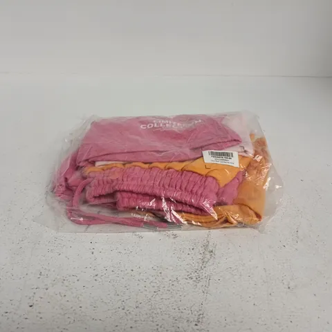 BOOHOO COLOUR BLOCK T SHIRT SHORT SET PINK MEDIUM