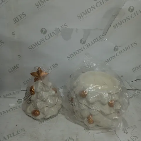 HOMEWORX BY HARRY SLATKIN 3 WICK FESTIVE CERAMIC TREE