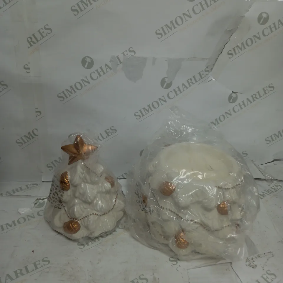 HOMEWORX BY HARRY SLATKIN 3 WICK FESTIVE CERAMIC TREE