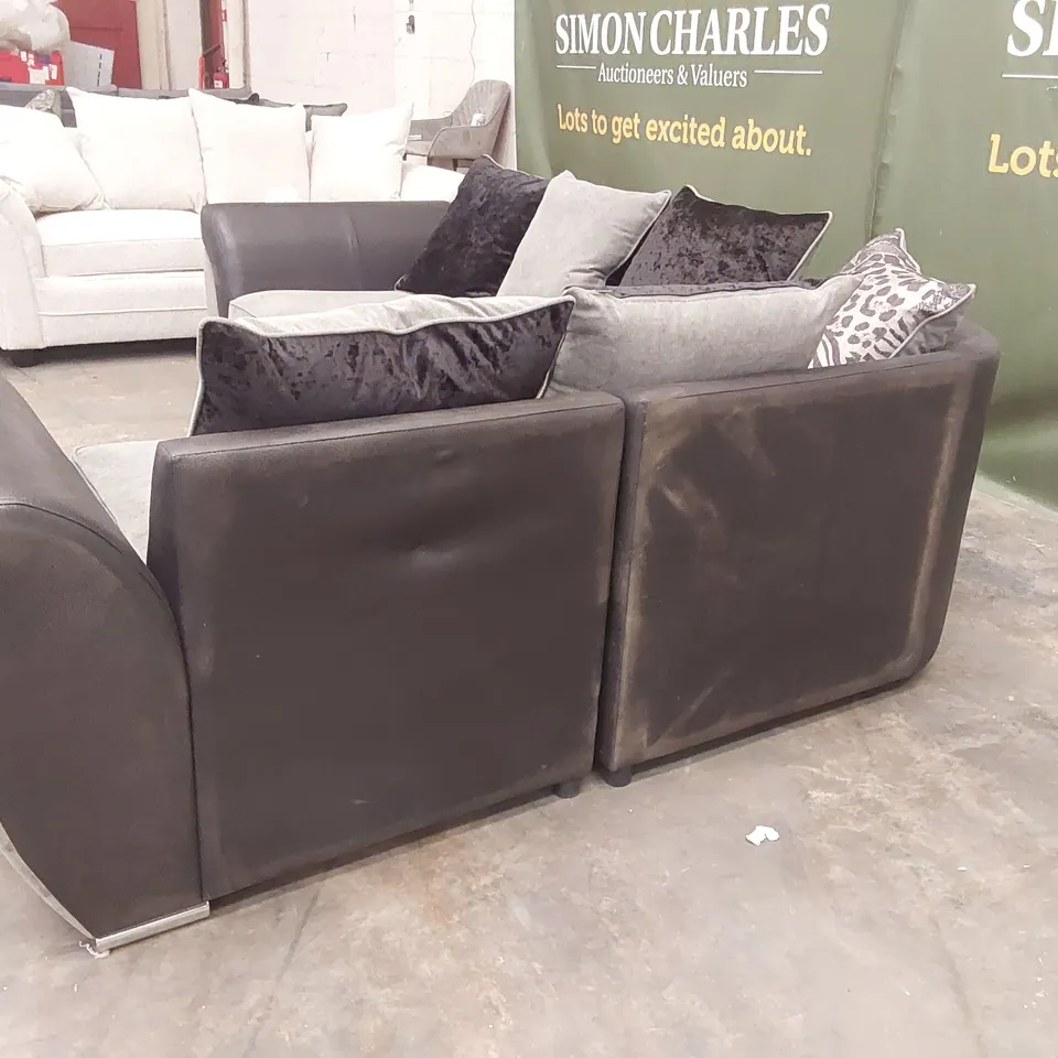 QUALITY DESIGNER HILTON RIGHT HAND DOUBLE ARM CORNER GROUP SOFA
