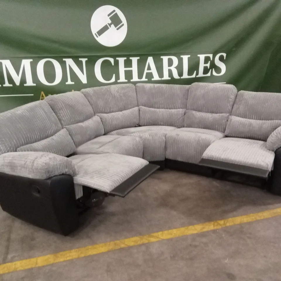 SIENNA FABRIC/FAUX LEATHER HIGH BACK RECLINER CORNER GROUP SOFA RRP £1499