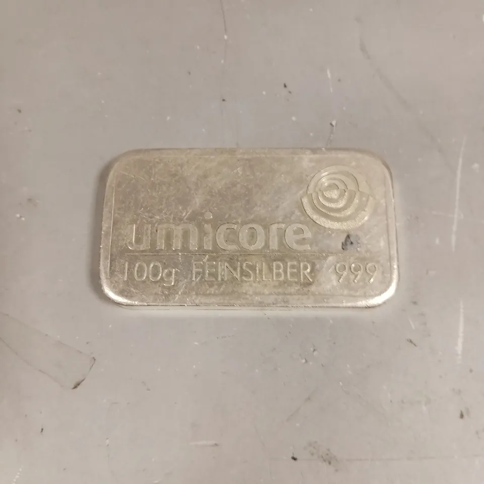 UMICORE 100G FEINSILBER 999 BAR 