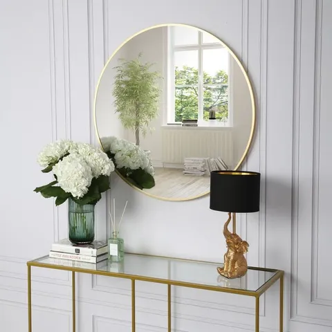 BOXED SASHEER - ROUND FRAMED WALL MOUNTED MIRROR