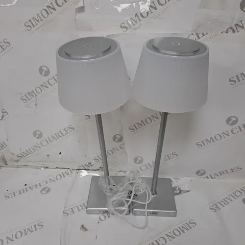 SFIXX SET OF 2 INDOOR OUTDOOR TOUCH TABLE LIGHTS IN SILVER