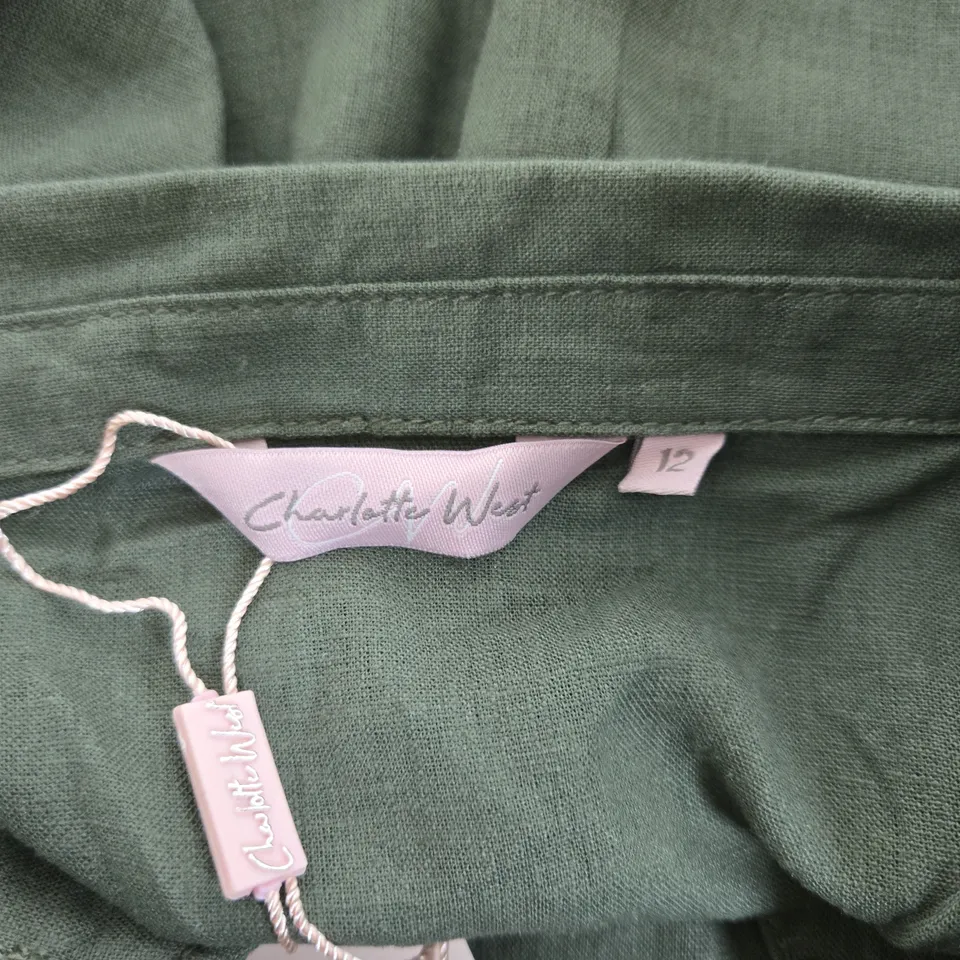 CHARLOTTE WEST GREEN WOMEN'S TUNIC DRESS, UK 12