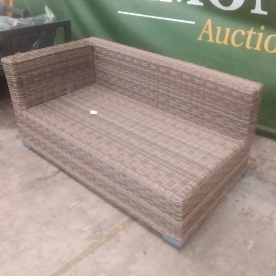 RATTAN EFFECT 2 SEATER GARDEN SOFA SECTION