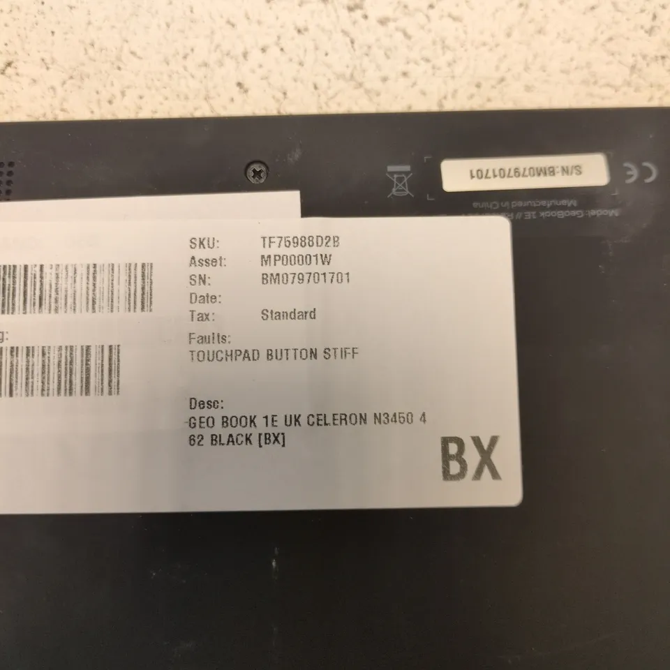 GEO BOOK 1E UK CELERON N3450 LAPTOP, 4GB RAM, 62GB STORAGE, BLACK