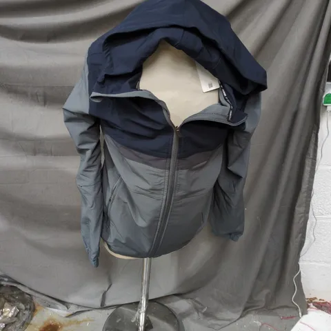 FREQUENCY MEN'S HOODED JACKET – NAVY & GRAY, SIZE M