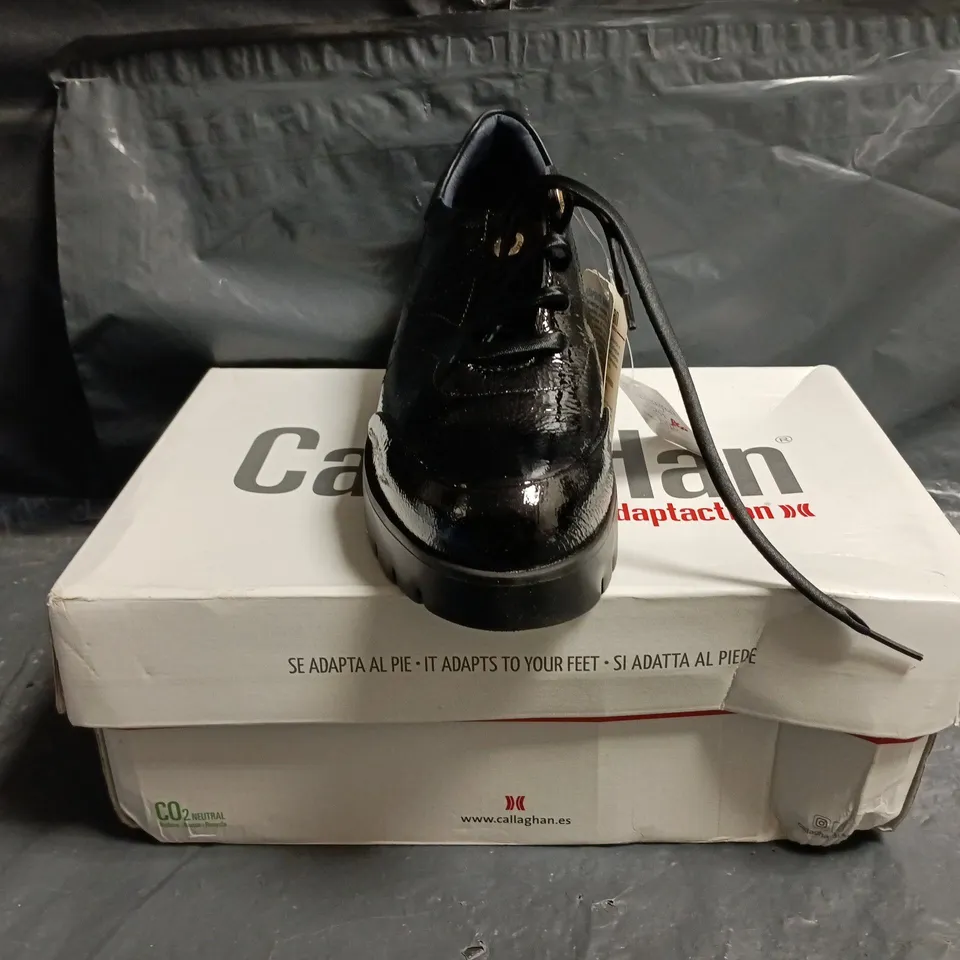 BOXED PAIR OF CALLAGHAN WEDGE SHOES IN BLACK SIZE EU 39