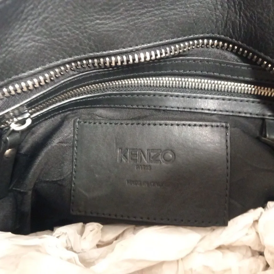 KENZO PARIS NYLON AND CALFSKIN BAG