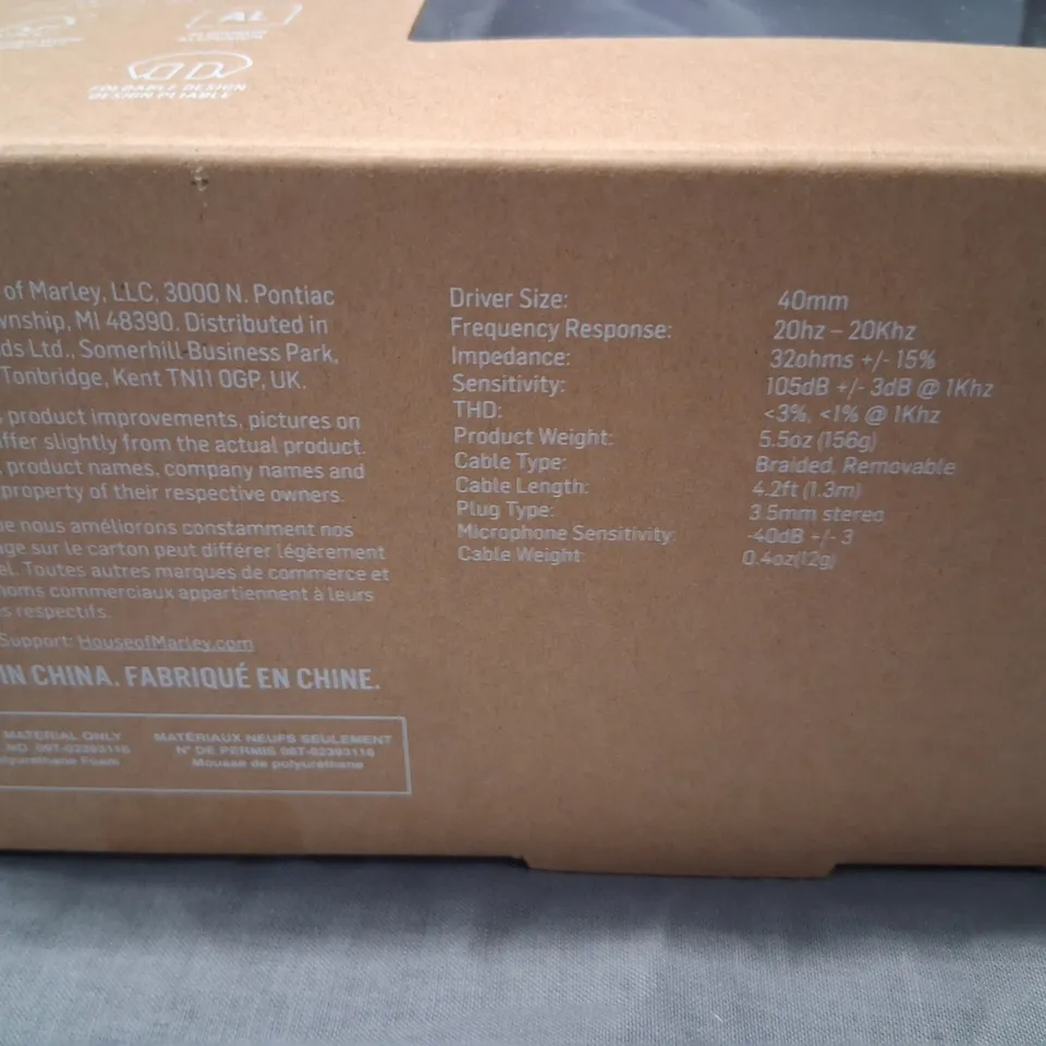 BRAND NEW BOXED HOUSE OF MARLEY POSITIVE VIBRATION 2 ON EAR HEADPHONES EM-JH121-CP