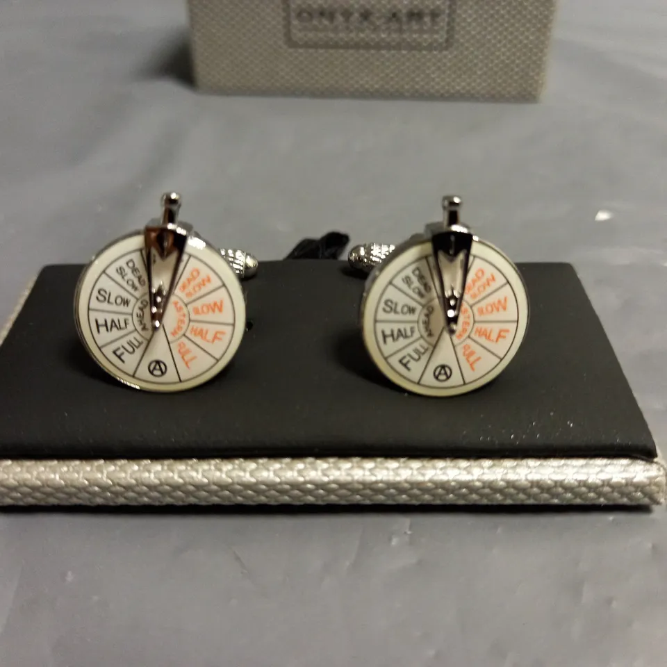BOXED ONYX-ART LONDON MENS NAUTICAL CUFFLINKS 