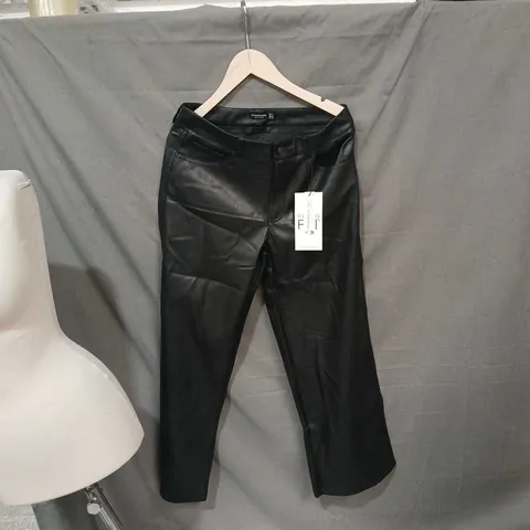STRADIVARIUS BLACK WIDE-LEG TROUSERS – WOMEN UK SIZE 12