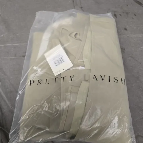 PRETTY LAVISH OLIVE SADIE CREPE MAXI BRIDESMAID DRESS – UK SIZE 10